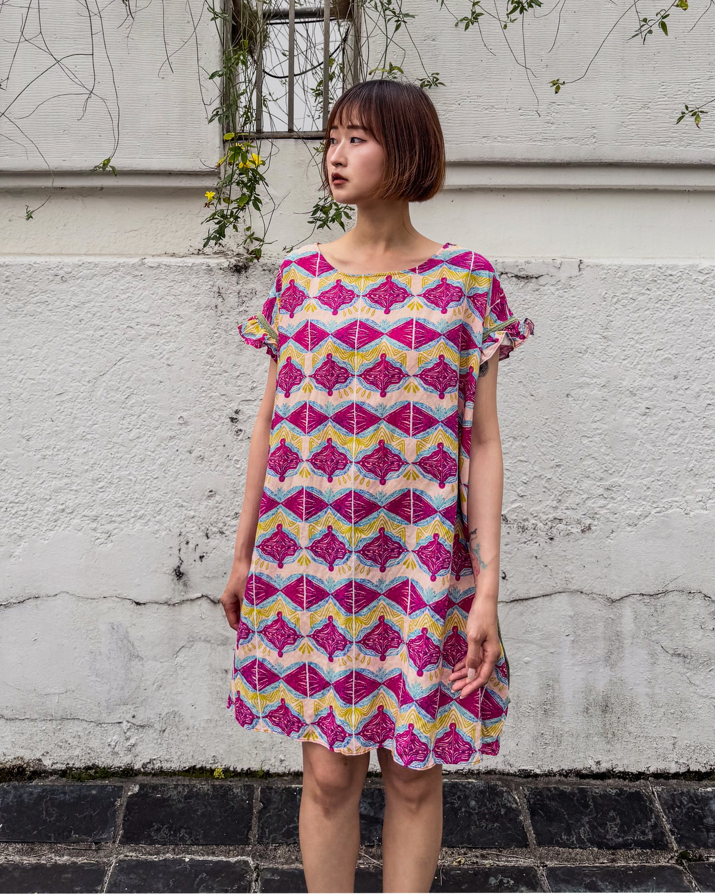 Lightplay Diamond Print Dress Red