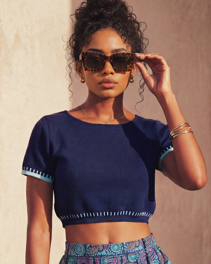 Two-way Wear Knitted Ice Silk Crop Top