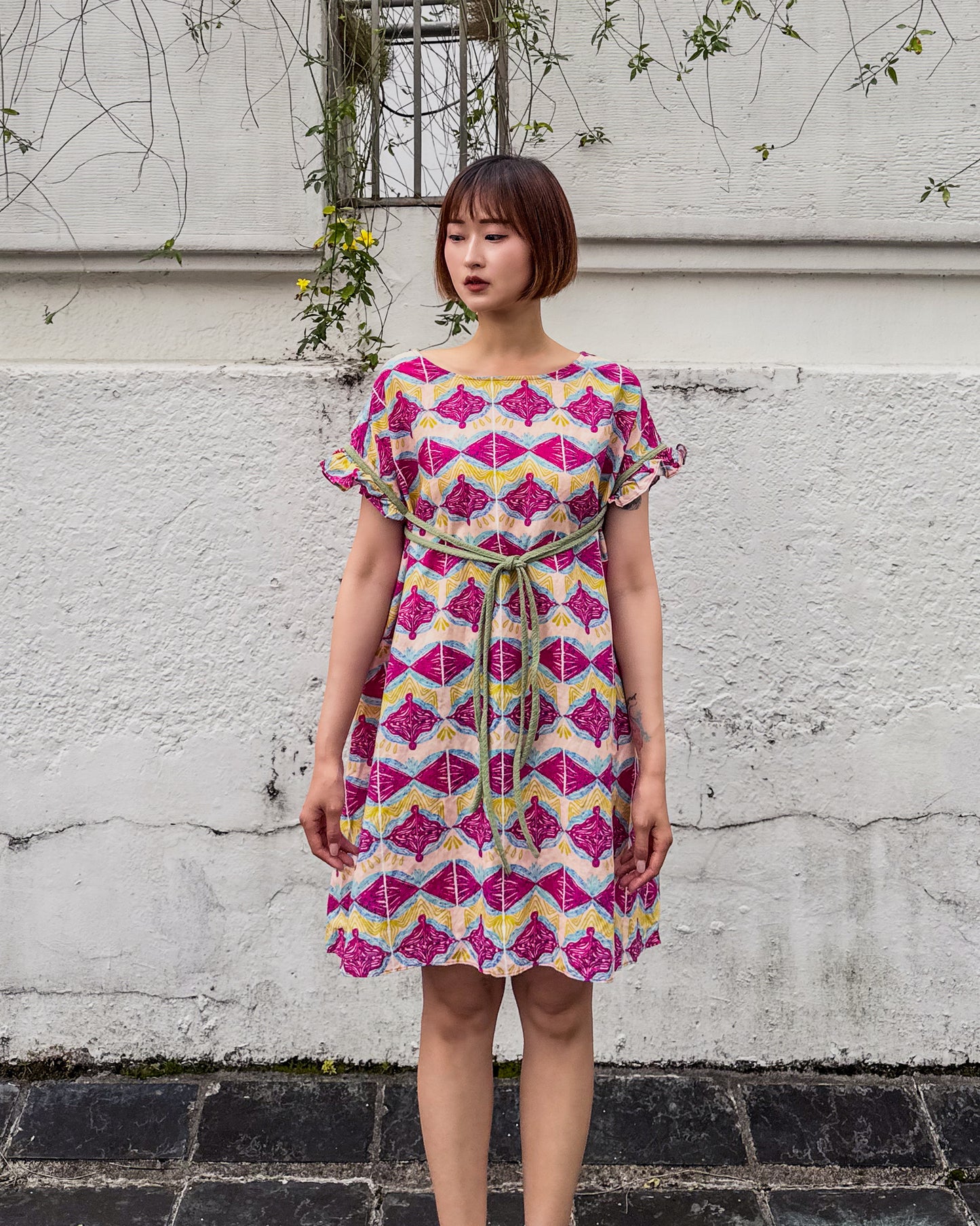 Lightplay Diamond Print Dress Red