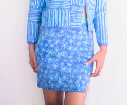 Line Flowers Mohair Skirt