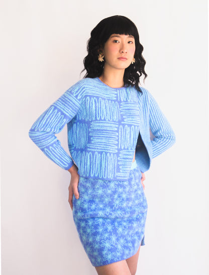 Line Flowers Mohair Skirt