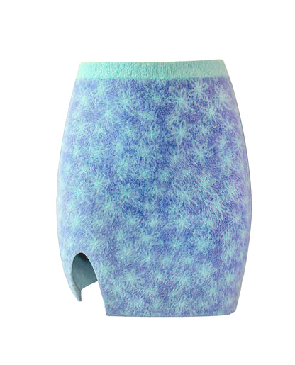 Line Flowers Mohair Skirt